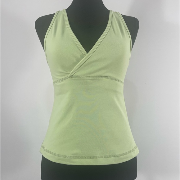 LULULEMON Green, Mint, Deep V Neck, Racetrack Tank, Built in Bra,Size Small - Picture 10 of 10